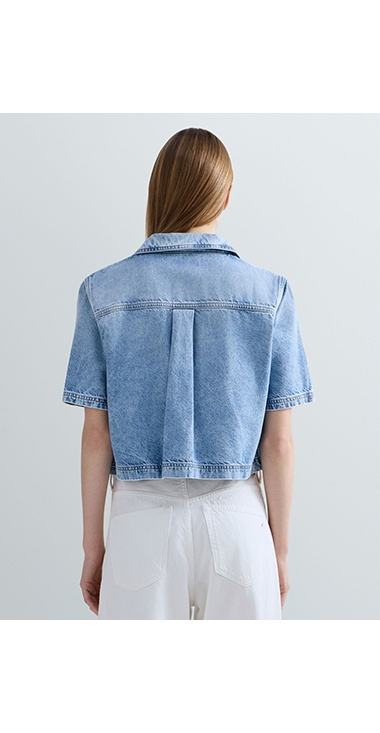 クロップドAged Lookデニムシャツ｜REPLAY リプレイ公式通販サイト